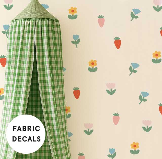 Mini Wildflower, Fabric Wall Stickers For Girls Nursery - Peel & Stick Removable Decals - image 1