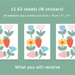 Mini Wildflower, Fabric Wall Stickers For Girls Nursery - Peel & Stick Removable Decals - thumbnail 3