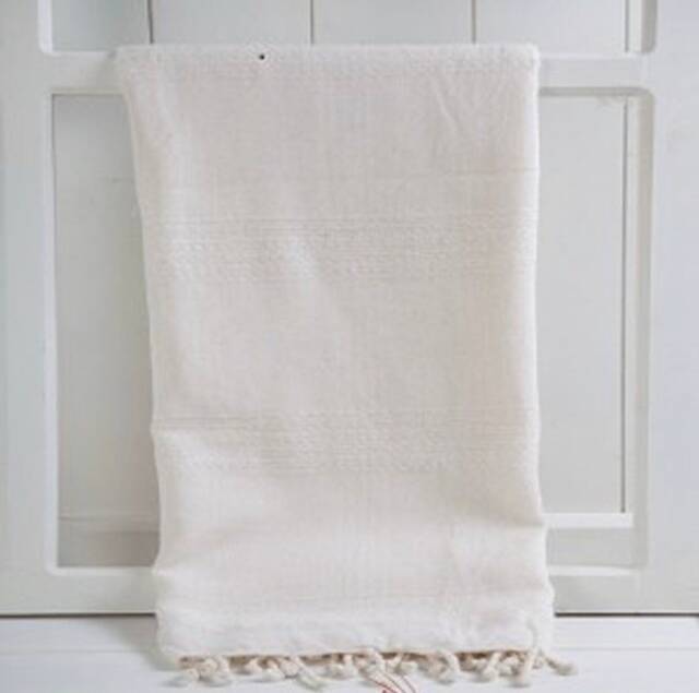 Large Bamboo Turkish Beach Towel, Hand Loomed Peshtemal, Soft Terry Cloth - image 1