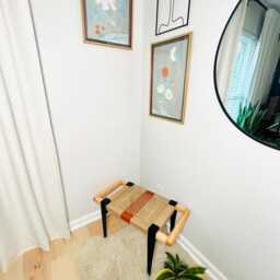 Hand-Woven Entryway Bench Mcm Style End Of Bed & Mudroom Seating - Custom-Made, Multiple Sizes - thumbnail 4