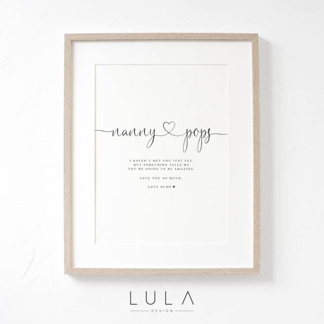 Nanny & Pops Love From Bump A4 Or A5 Print, Pregnancy Announcement, To Nanny & Pops, Christmas Gift, Grandparents Be - image 1