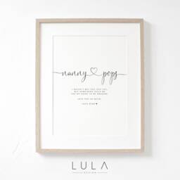 Nanny & Pops Love From Bump A4 Or A5 Print, Pregnancy Announcement, To Nanny & Pops, Christmas Gift, Grandparents Be - thumbnail 1