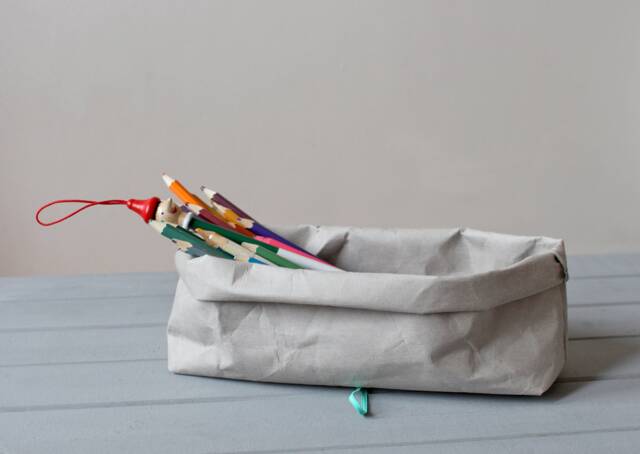 Pencil Case, Grey Washable Paper Bag, Concrete Look, Minimalist Style, Desk Organizer, Artist, Architect, Back To School - image 1