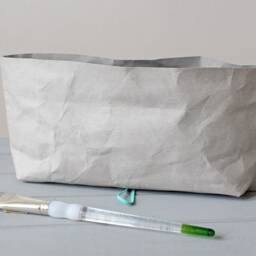Pencil Case, Grey Washable Paper Bag, Concrete Look, Minimalist Style, Desk Organizer, Artist, Architect, Back To School - thumbnail 3