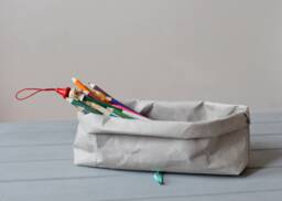 Pencil Case, Grey Washable Paper Bag, Concrete Look, Minimalist Style, Desk Organizer, Artist, Architect, Back To School