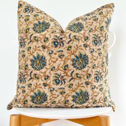 Indian Block Print Pillow Coven , Cotton Voile Hand Mede - thumbnail 2
