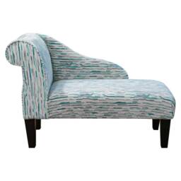 Handmade Teal Striped Chaise Longue British Bespoke Sofa Chair - thumbnail 2
