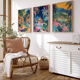 Set Of 3 Thailand Poster Set, Travel Prints, Gift, Folk Art Poster, Tropical Wall Art, A1/A2/A3/A4 - thumbnail 3