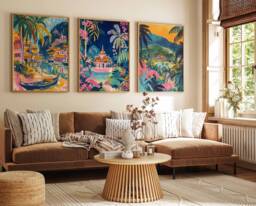 Set Of 3 Thailand Poster Set, Travel Prints, Gift, Folk Art Poster, Tropical Wall Art, A1/A2/A3/A4 - thumbnail 1