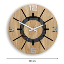 Large Wall Clock Mirror & Black With A Silent Mechanism Alladynwood 33, 5cm/13, 19 - thumbnail 4