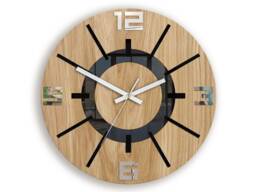 Large Wall Clock Mirror & Black With A Silent Mechanism Alladynwood 33, 5cm/13, 19 - thumbnail 1