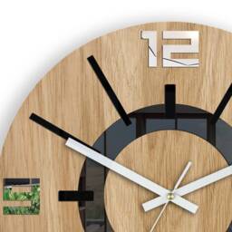Large Wall Clock Mirror & Black With A Silent Mechanism Alladynwood 33, 5cm/13, 19 - thumbnail 2