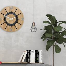 Large Wall Clock Mirror & Black With A Silent Mechanism Alladynwood 33, 5cm/13, 19 - thumbnail 3