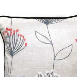 Banksia Linen Cushion Cover Beige Floral Throw Pillow - 18x18 Inches - thumbnail 3