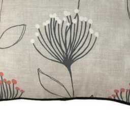 Banksia Linen Cushion Cover Beige Floral Throw Pillow - 18x18 Inches - thumbnail 2