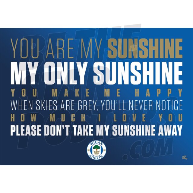 Wigan Athletic Fc Word Poster - Officially Licensed Product Sizes A4/A3 A2 - image 1