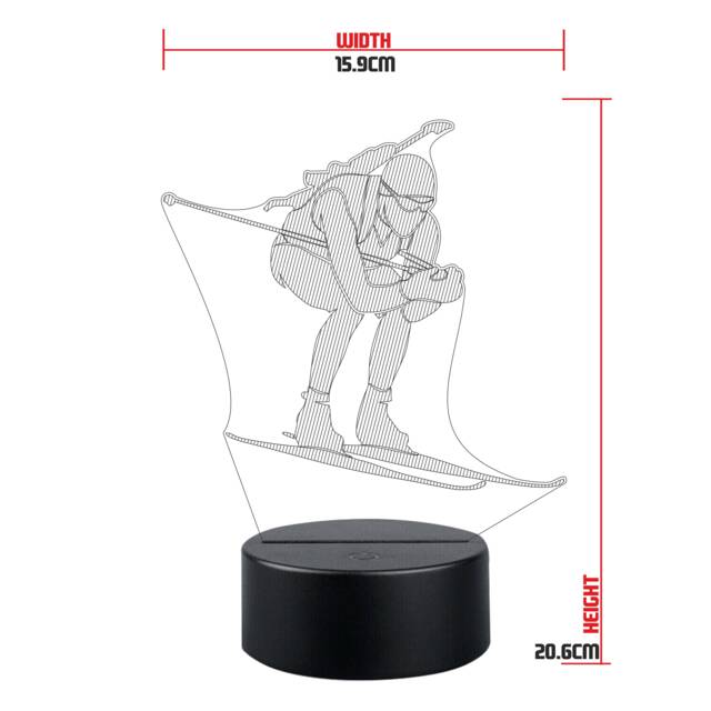 Personalised Biathlon Led Night Light Skier Bedroom Decor - image 1