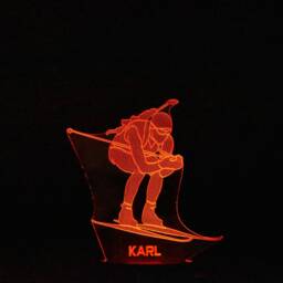 Personalised Biathlon Led Night Light Skier Bedroom Decor - thumbnail 2