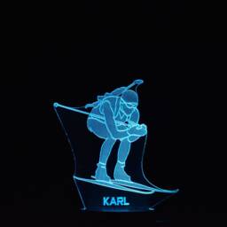 Personalised Biathlon Led Night Light Skier Bedroom Decor - thumbnail 4