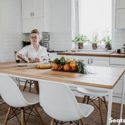 Big Scandinavian Table Basic Tre Ii. Minimalist Dining Table. White Steel Frame Kitchen Metal & Solid Wood Modern - thumbnail 3