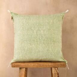 Mid-Season Sale Luxury Vintage Cactus Silk Cushion, Matcha/Pistachio Green, Sabra Grade 1 - thumbnail 2