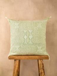 Summer Clearance Sale Luxury Vintage Cactus Silk Cushion, Matcha/Pistachio Green, Sabra Grade 1