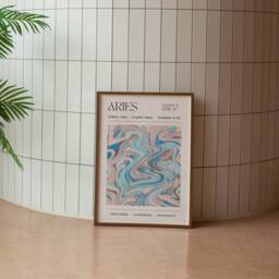 Aries Zodiac Print - Astrology Star Sign Poster Gifts For Her Minimalist Wall Art - thumbnail 3