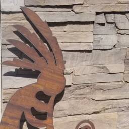 Kokopelli Rustic Steel Wall Art Recycled Metal Custom Southwest Art - thumbnail 2