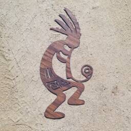 Kokopelli Rustic Steel Wall Art Recycled Metal Custom Southwest Art - thumbnail 3