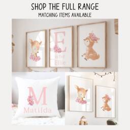 Girls Floral Nursery Decor, Cushion For Nursery, Personalised Kids Cushion, Name Pillow, Pink Flower Bedroom - thumbnail 2