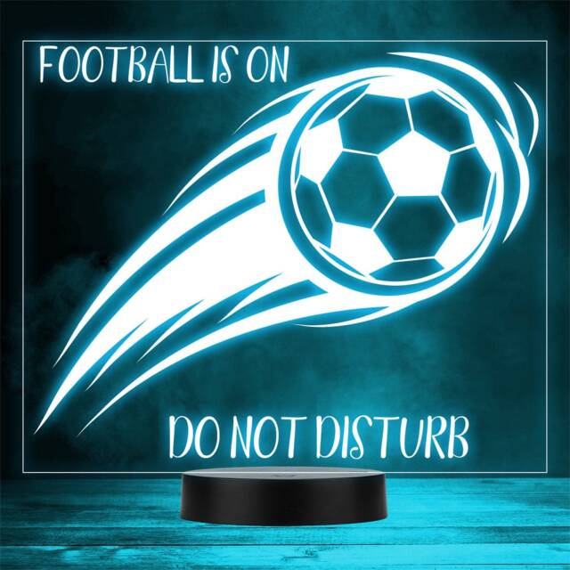 Football Ball Fire Flames Is On Personalised Gift Any Colour Night Light - image 1