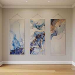 Watercolour & Gold Marble Tapestry - Wall Hanging Unique Art - thumbnail 3