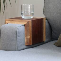 Live Edge Walnut Couch Table, Laptop Side Sofa Armrest Gift For Her, Him, Home Furniture, Modern Decor - thumbnail 3