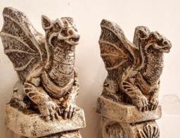 Winged Mythical Dragon Bracket Wall Sconce Home Decor Pair - thumbnail 1