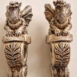 Winged Mythical Dragon Bracket Wall Sconce Home Decor Pair - thumbnail 4