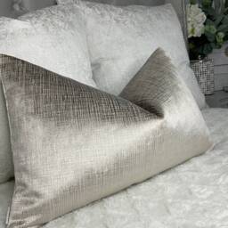 Handmade Velvet Lumbar Pillow Cover, Harlequin Osamu Taupe, 12x20 Cushion Case