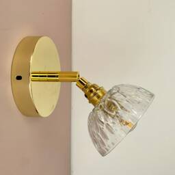 Vintage Molded Glass Wall Lamp With Lampshade - Tableware Collection - thumbnail 1