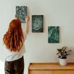 Canvas Set Of 3 - Green Leaves Succulent Plants & Delicate Twigs, Wall Art, Flowers Decor - thumbnail 3