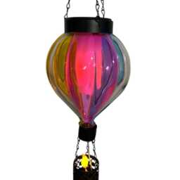 Glass Hot Air Balloon Solar Hanging Decorative Light Garden Ornament Gift Colour - thumbnail 4