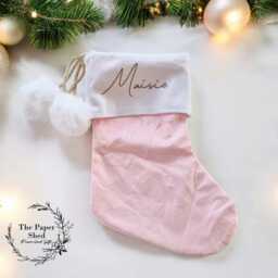 stocking Velvet Personalised Christmas 6 Colours With Name - thumbnail 4