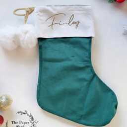 stocking Velvet Personalised Christmas 6 Colours With Name - thumbnail 2