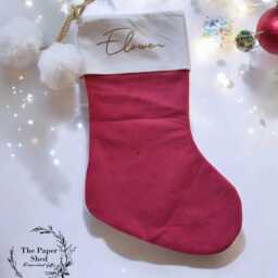 stocking Velvet Personalised Christmas 6 Colours With Name - thumbnail 3