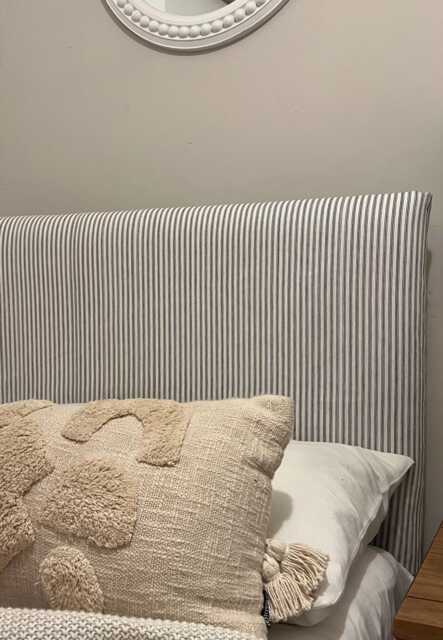 Bespoke Headboard Cover - Black & White Traditional Ticking Stripe - image 1