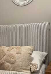 Bespoke Headboard Cover - Black & White Traditional Ticking Stripe - thumbnail 1