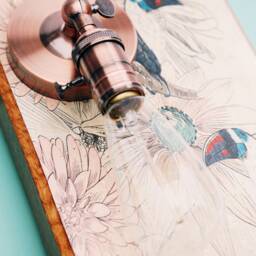Solid Oak Block Hanging Toucan Wall Light - thumbnail 2