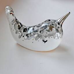 Narwhal Gift, Ceramic Figurine, Sculpture, Mothers Day Home Decor, Housewarming Baby Narwhal, Nursery Decor - thumbnail 2