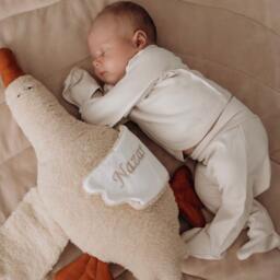 Personalized Goose Pillow Faux Fur Baby Comforter, Nursery Decor - thumbnail 2