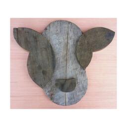 Reclaimed Pallet Wood Wall Art - Cow - thumbnail 1