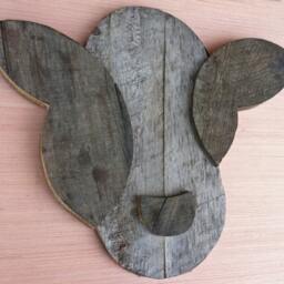 Reclaimed Pallet Wood Wall Art - Cow - thumbnail 3