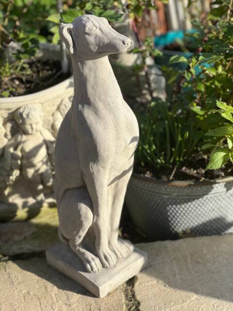 Stone/Concrete Greyhound Dog Garden Ornament Statue